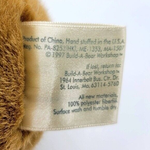 2/$15 VTG Build A Bear Classic Teddy Plush Brown 13" Nose Butterscotch 1997 - Picture 10 of 11